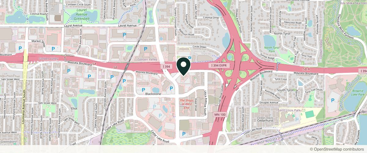 Map showing the exact location of Lakes Dermatology at 5353 Wayzata Blvd UNIT 505, St Louis Park, MN 55416