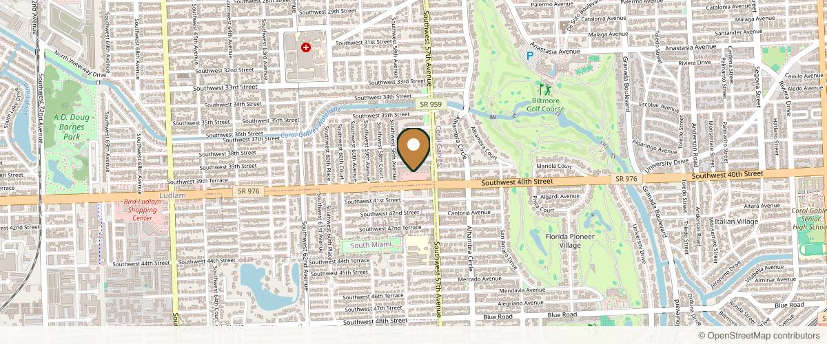 Map showing the exact location of Laria MedSpa at 5751 Bird Rd Ste A, Miami, FL 33155, USA