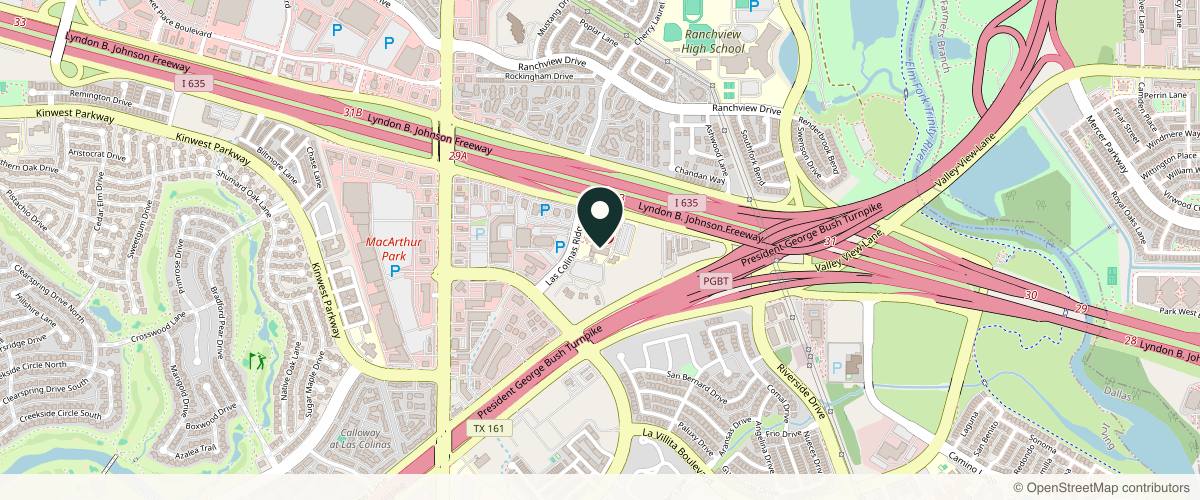 Map showing the exact location of Las Colinas Dermatology at 440 W Lyndon B Johnson Fwy Ste 365, Irving, TX 75063