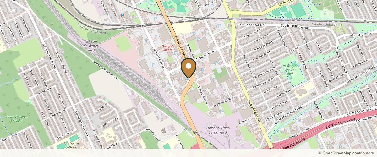 Map showing the exact location of LaSalle Medical Aesthetics & Wellness at 2545 Ouellette Ave Unit 4, Windsor, ON N8X 1L9, Canada