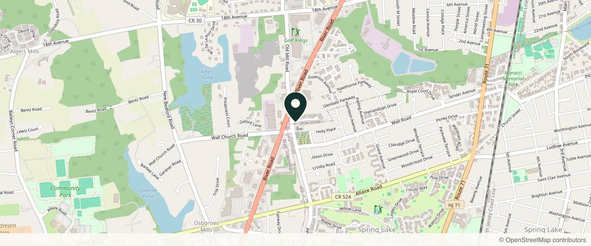 Map showing the exact location of Lasemedica Medspa and Vein Center at 1906 Old Mill Rd, Wall Township, NJ 07719, USA