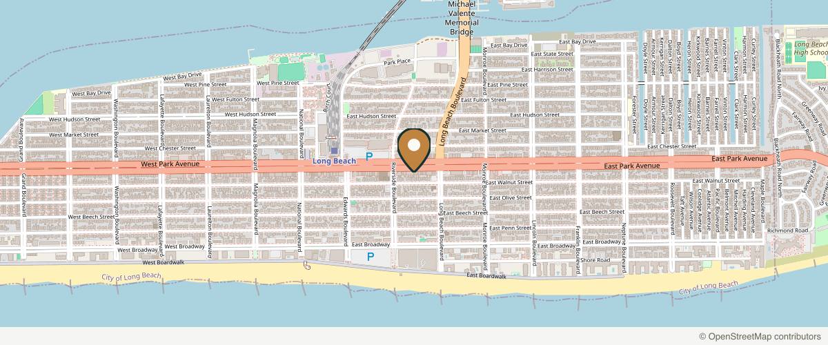 Map showing the exact location of Laser Spa Studio at 136 E Park Ave, Long Beach, NY 11561, USA