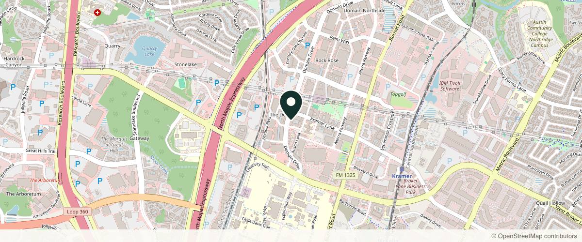 Map showing the exact location of LaserAway Austin The Domain at 11011 Domain Dr Ste 106, Austin, TX 78758, USA