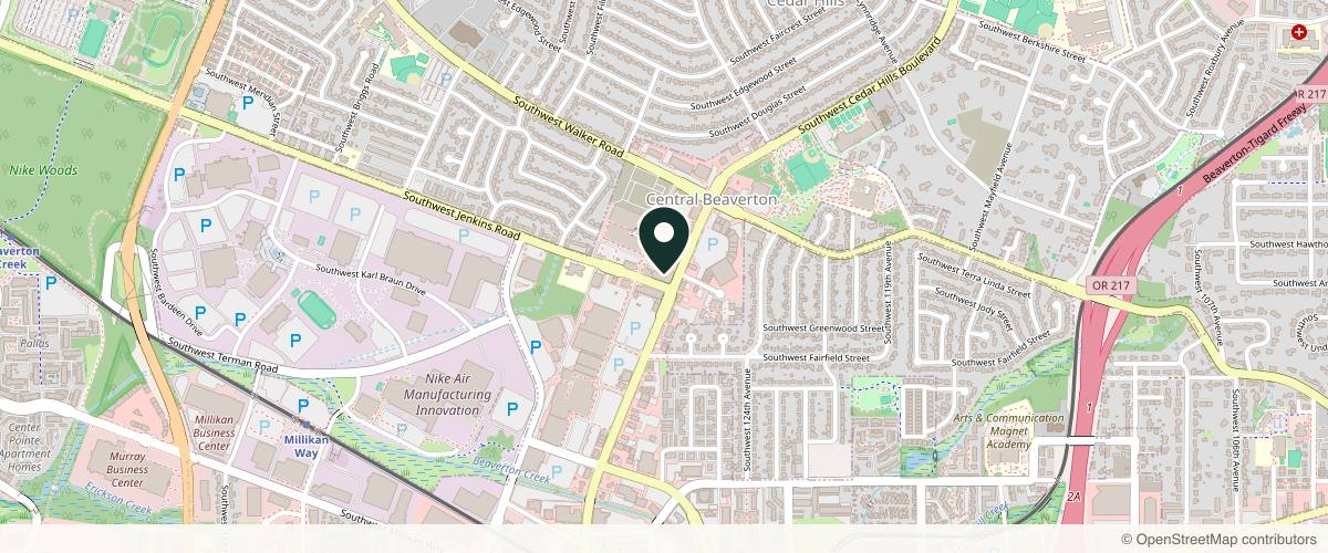 Map showing the exact location of LaserAway Beaverton at 2855 SW Cedar Hills Blvd Ste 105, Beaverton, OR 97005, USA