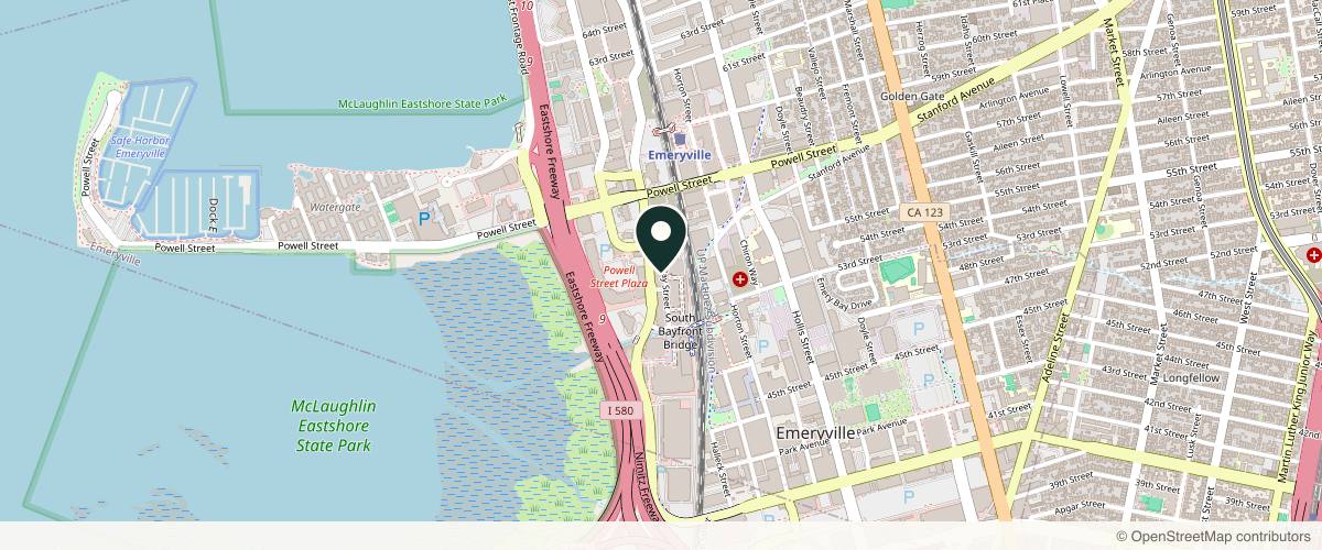Map showing the exact location of LaserAway Emeryville at 5679 Bay St, Emeryville, CA 94608, USA