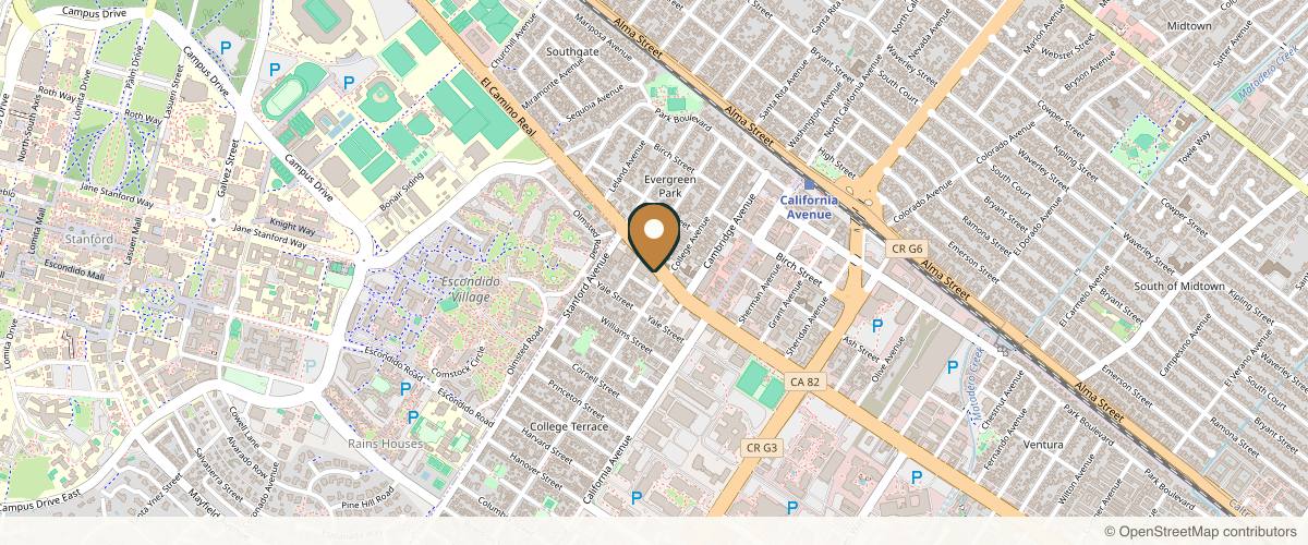 Map showing the exact location of LaserAway Palo Alto at 2100 El Camino Real Ste D, Palo Alto, CA 94306, USA