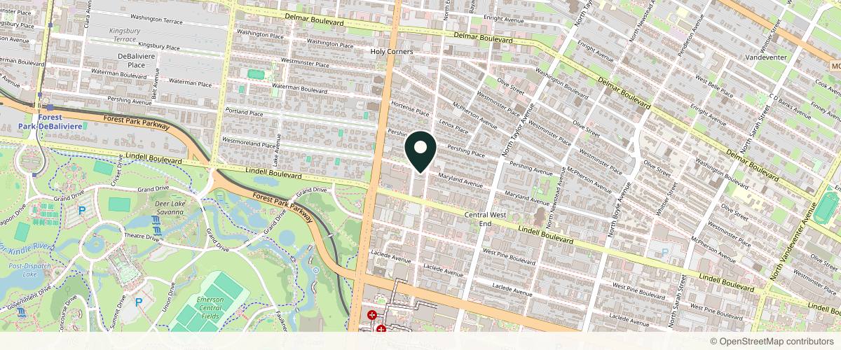 Map showing the exact location of LaserAway St. Louis at 10 Maryland Plaza, St. Louis, MO 63108, USA