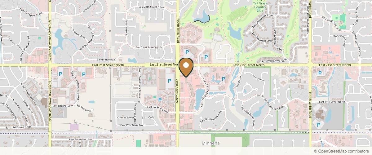 Map showing the exact location of LaserAway Wichita at 2132 N Rock Rd #105, Wichita, KS 67206, USA