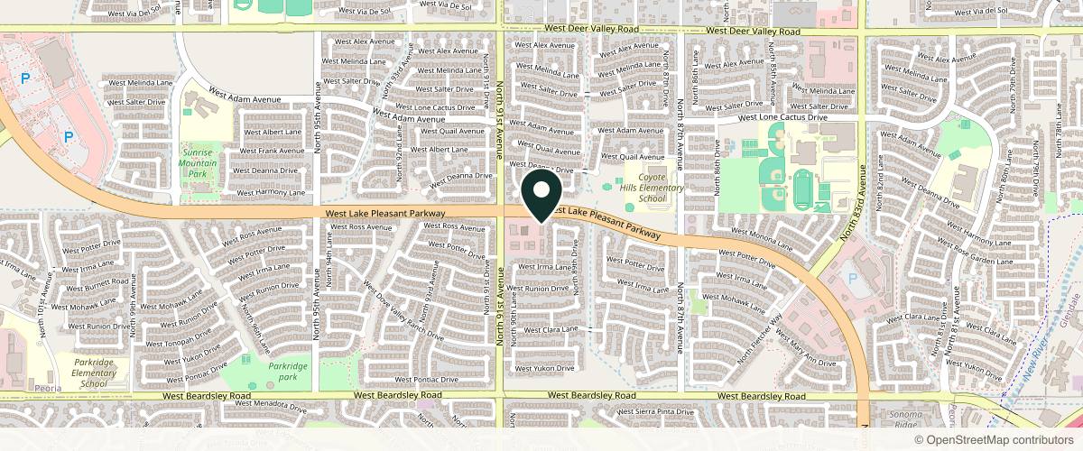 Map showing the exact location of Lavi Aesthetics at 9009 W Lake Pleasant Pkwy Ste 101, Peoria, AZ 85382, USA