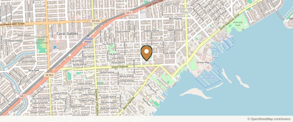 Map showing the exact location of Lavish Laser Med Spa Coconut Grove at 3160 Florida Ave, Coconut Grove, FL 33133, USA