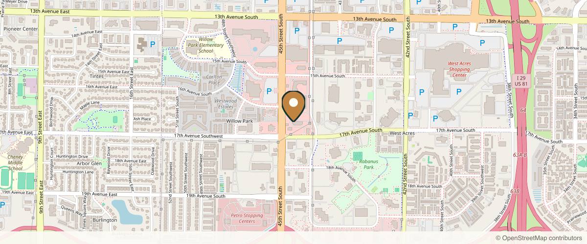 Map showing the exact location of Lazaderm at 1650 45th St S #114, Fargo, ND 58103, USA