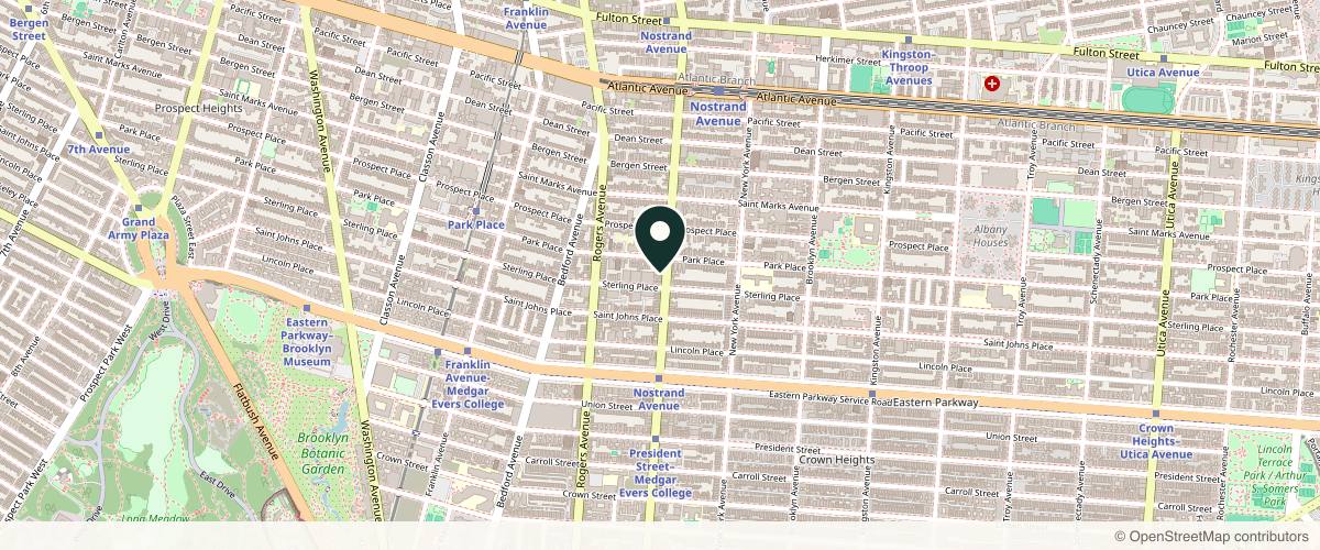 Map showing the exact location of L'Elite MediSpa and Wellness BK at 754 Nostrand Ave, Brooklyn, NY 11216, USA