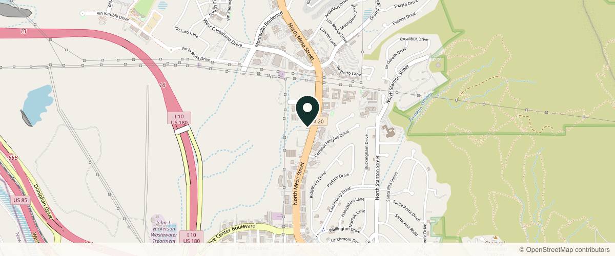 Map showing the exact location of L'esthetique Med Spa at 4687 N Mesa St Unit 100, El Paso, TX 79912, USA