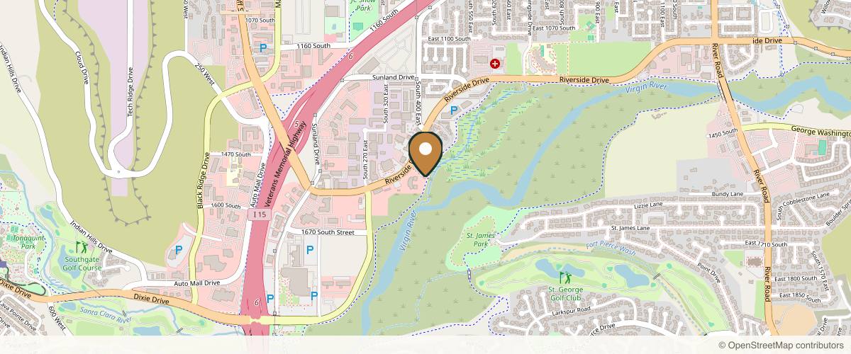 Map showing the exact location of Level Up Wellness at 368 E Riverside Dr Ste 8, St. George, UT 84790, USA