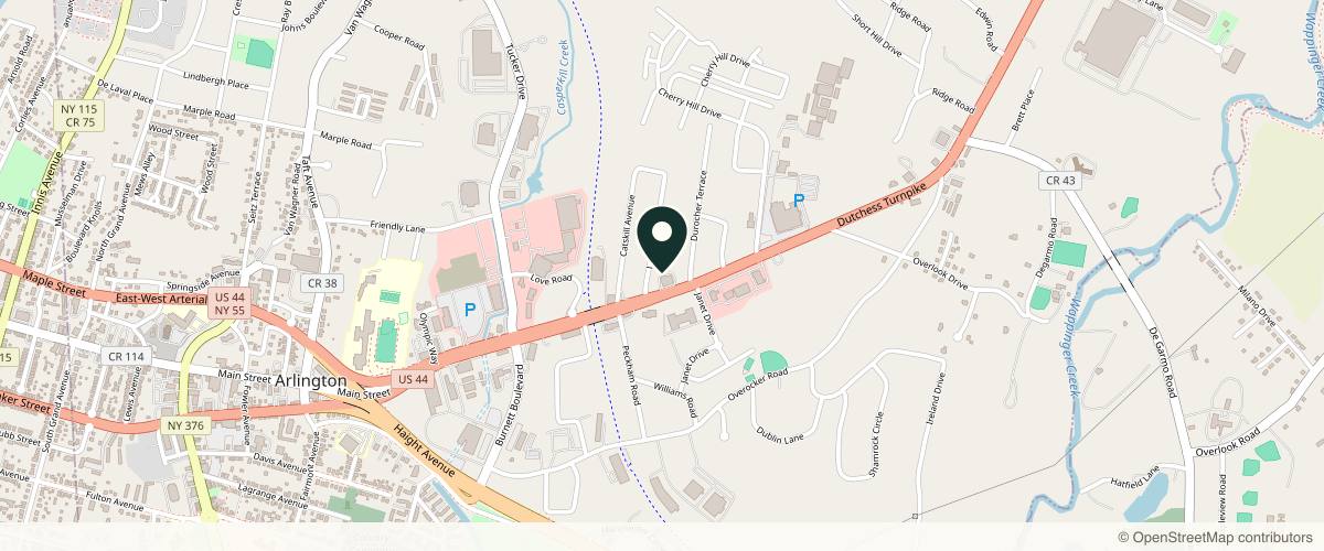 Map showing the exact location of Levia Medspa at Drive around, the back of the building, 695 Dutchess Turnpike Ste 118, Poughkeepsie, NY 12603, USA