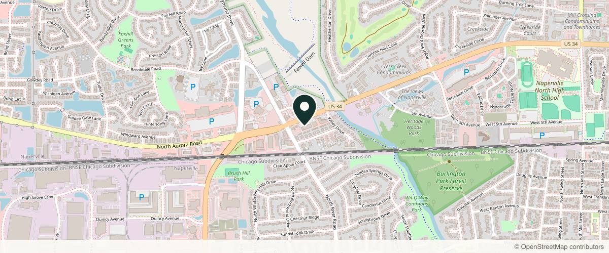 Map showing the exact location of Levore Aesthetics Med Spa at 1246 W Ogden Ave, Naperville, IL 60563, USA
