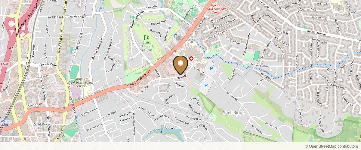 Map showing the exact location of Lilly Beauty Medical spa at 130 La Casa Via unit 204 Building 1 floor 2, Walnut Creek, CA 94598, USA