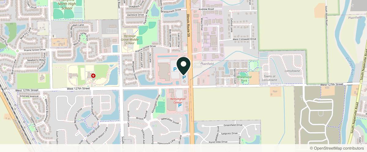 Map showing the exact location of Limelight Medspa & Cosmetic Laser Centre at 12640 Rte 59 #108, Plainfield, IL 60585, USA