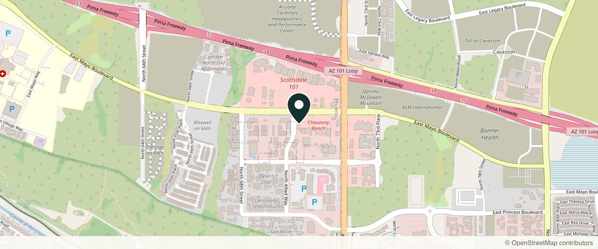 Map showing the exact location of Limitless Aesthetics And Wellness at 7025 E Mayo Blvd Ste 108-110, Phoenix, AZ 85054, USA