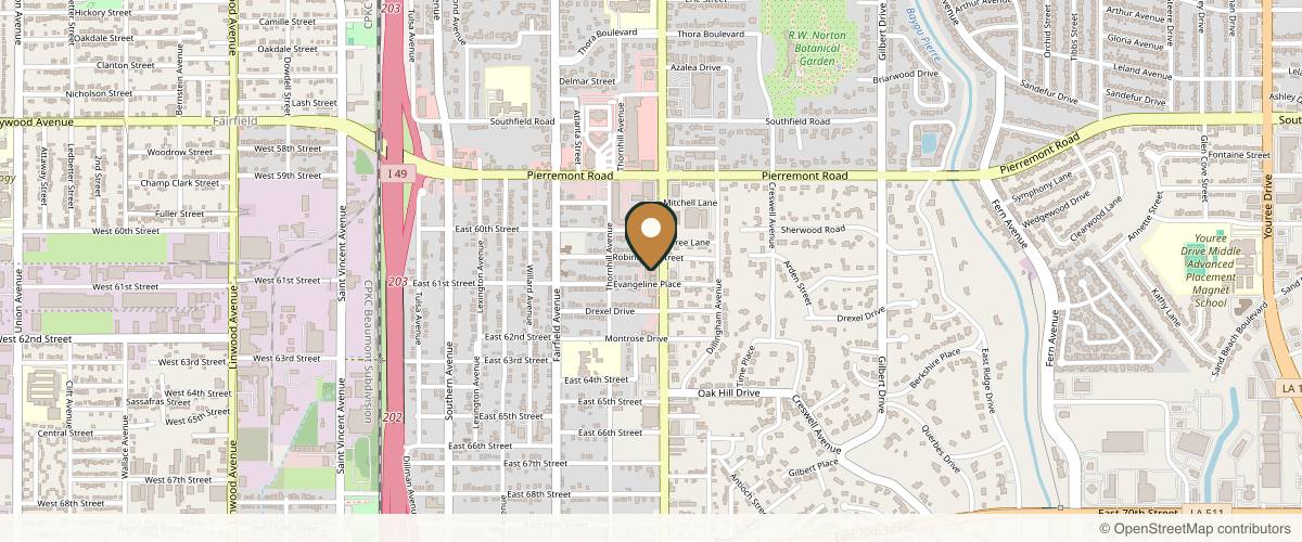 Map showing the exact location of Lindsey Pennington, MD Facial Plastics at 6030 Line Ave #110, Shreveport, LA 71106, USA