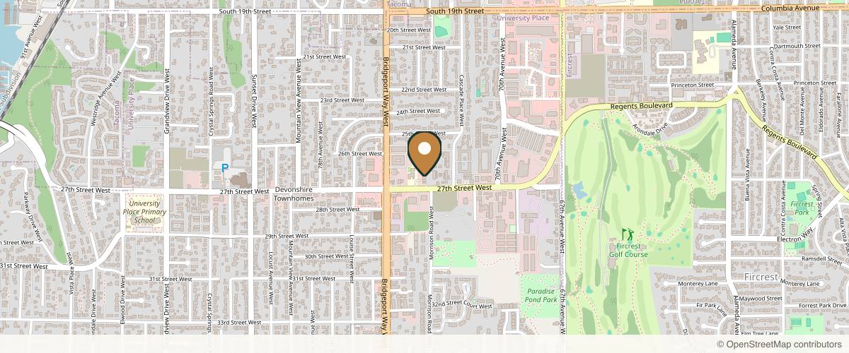 Map showing the exact location of LISSÈ Medical Aesthetics at 7315 27th St W Ste 5, University Place, WA 98466, USA
