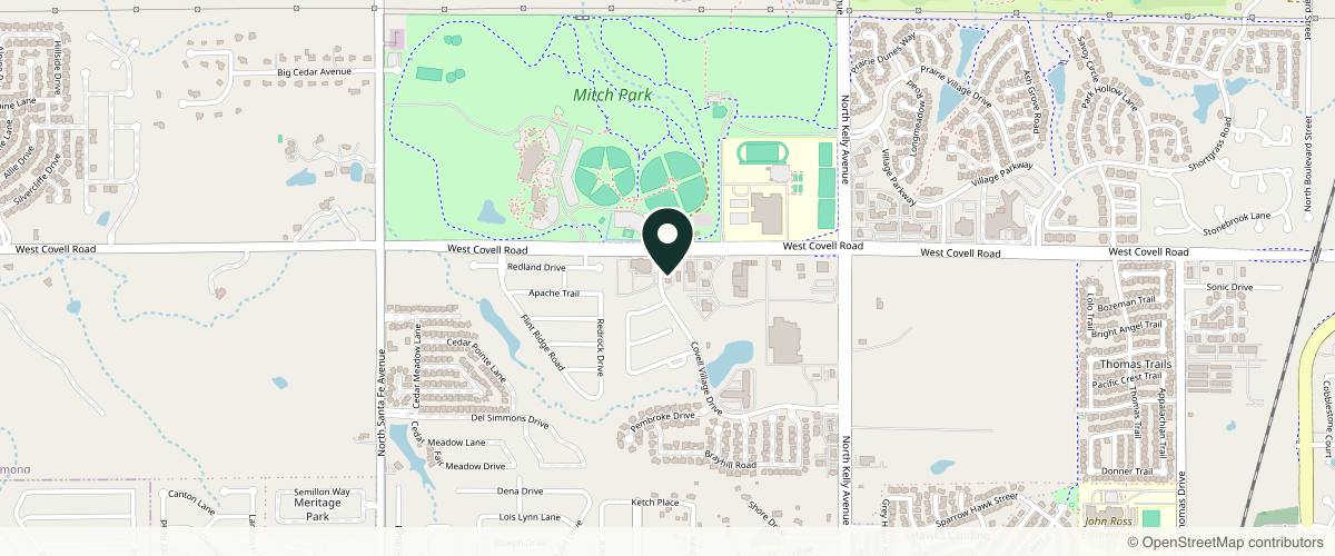 Map showing the exact location of LIV Aesthetics and Wellness at 2600 Covell Village Dr Ste. 130, Edmond, OK 73003, USA