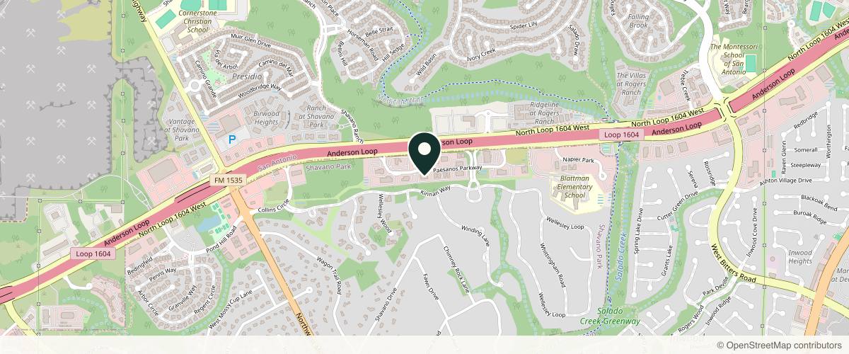 Map showing the exact location of LIV Dermatology & Aesthetics at 3603 Paesanos Pkwy #100, San Antonio, TX 78231