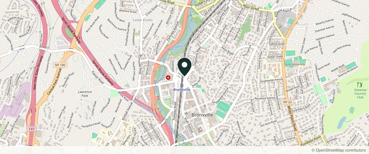 Map showing the exact location of Livinz Medspa at 1 Pondfield Rd #302, Bronxville, NY 10708, USA
