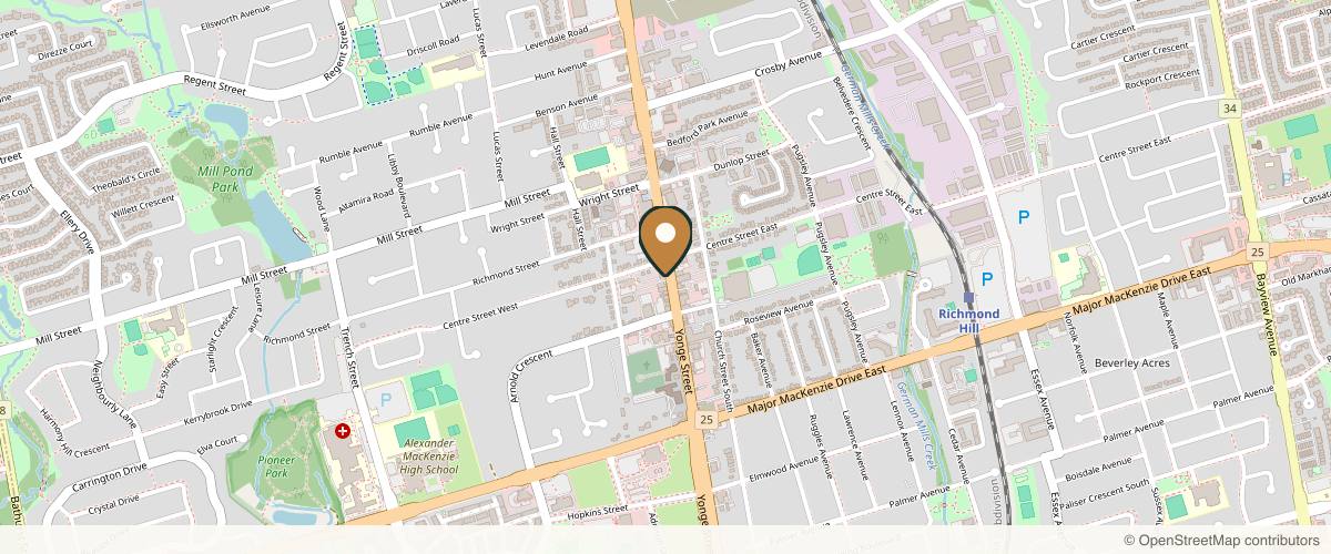 Map showing the exact location of LMC - Laser Medical Clinic at 10168 Yonge St #203, Richmond Hill, ON L4C 1T6, Canada