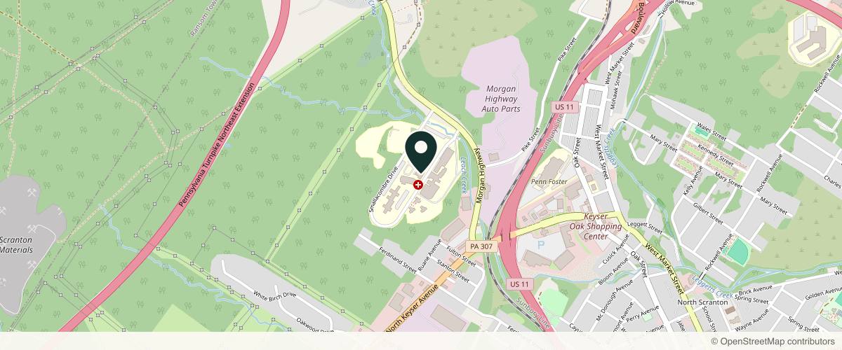 Map showing the exact location of LMG Cosmetics at 201 Smallacombe Dr, Scranton, PA 18508, USA