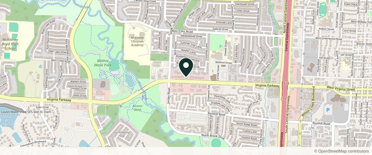 Map showing the exact location of Lockhart Matter Dermatology McKinney (formerly Dermatology & Skin Surgery) at 2760 Virginia Pkwy #200, McKinney, TX 75071