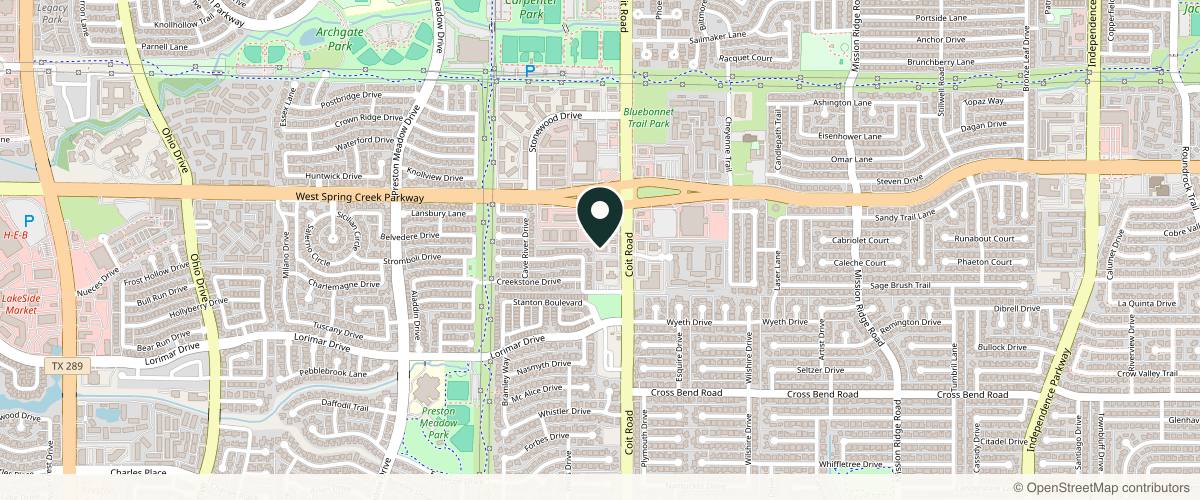 Map showing the exact location of Lockhart Matter Dermatology, Mohs and Aesthetic Center Plano at 5805 Coit Rd #203, Plano, TX 75093