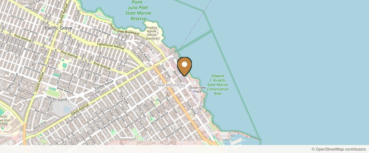 Map showing the exact location of Lola Soap Facial Spa Monterey at 685 Cannery Row, Monterey, CA 93940, USA