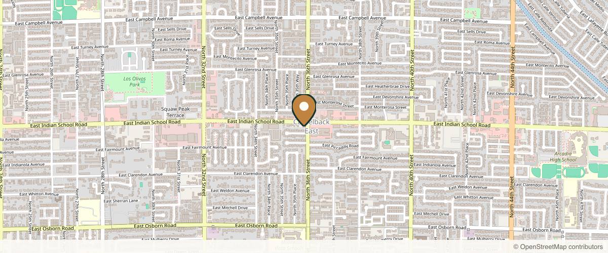 Map showing the exact location of Look Lab Med Spa | Arcadia at 3545 E Indian School Rd, Phoenix, AZ 85018, USA