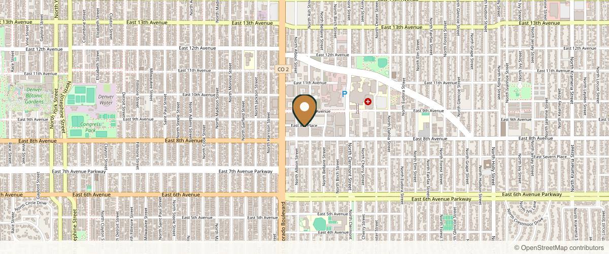 Map showing the exact location of Look Lab Med Spa at 4164 E 8th Pl, Denver, CO 80220, USA