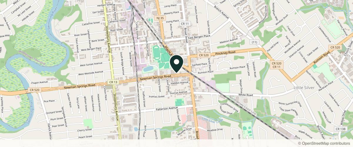 Map showing the exact location of Lotus Health Aesthetics Spa at 46 Newman Springs Rd, Red Bank, NJ 07701, USA