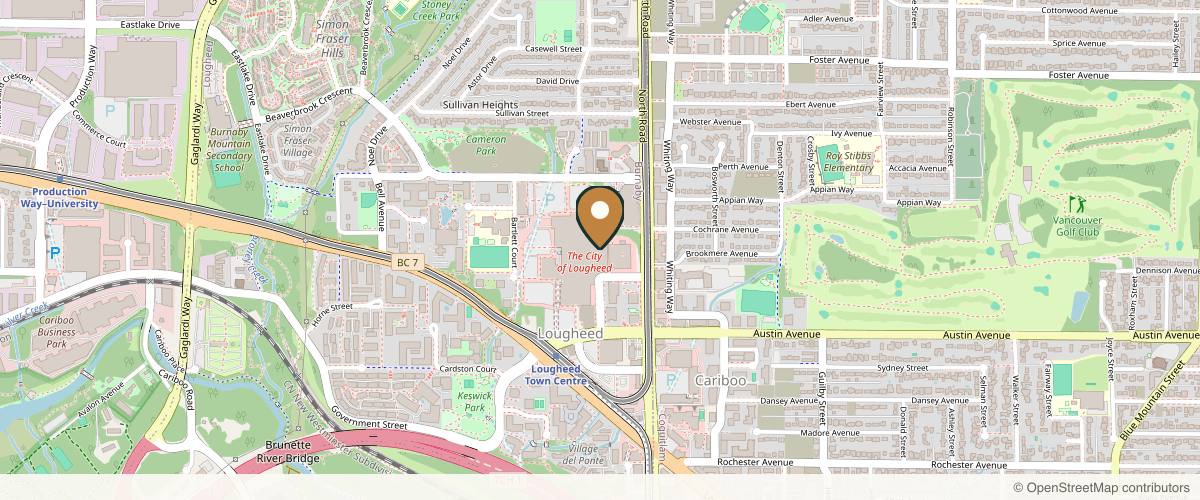 Map showing the exact location of Lougheed Laser Centre at 9855 Austin Ave, Burnaby, BC V3J 1N4, Canada