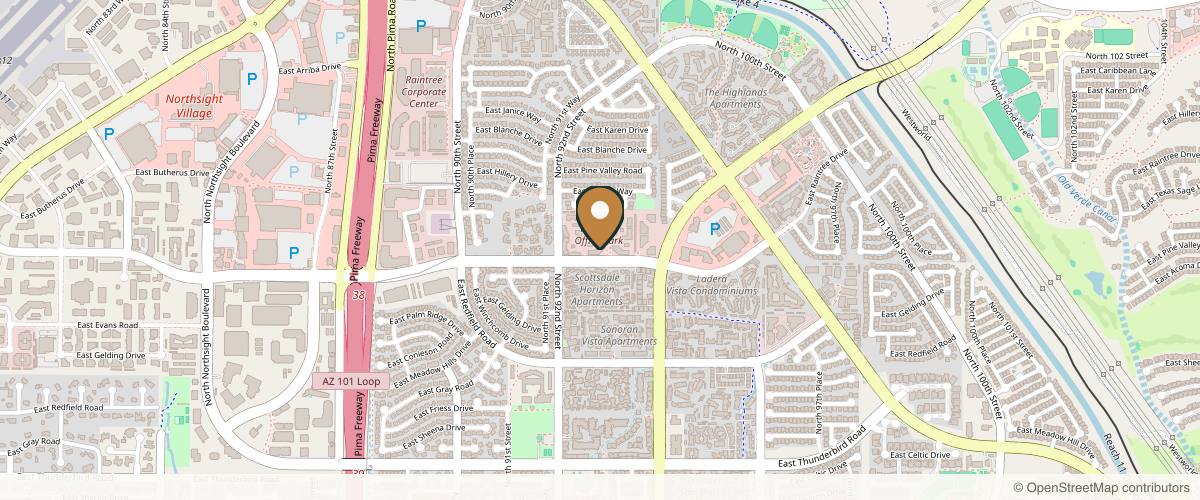 Map showing the exact location of Love Aesthetics & Wellness at 9300 E Raintree Dr, Scottsdale, AZ 85260, USA