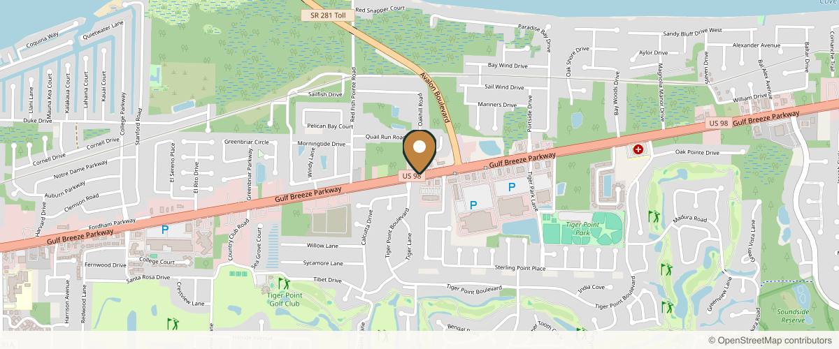 Map showing the exact location of Lovely Medical Spa at 3696 Gulf Breeze Pkwy, Gulf Breeze, FL 32563, USA