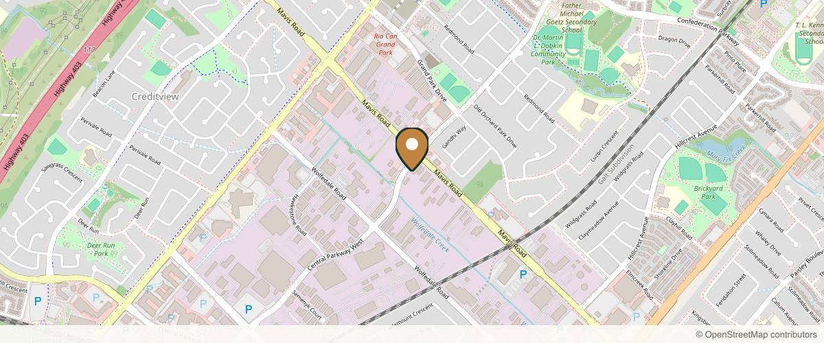 Map showing the exact location of Lu Dream SPA 路梦养生馆 - Mississauga at 3466 Mavis Rd Unit 8, Mississauga, ON L5C 1T8, Canada