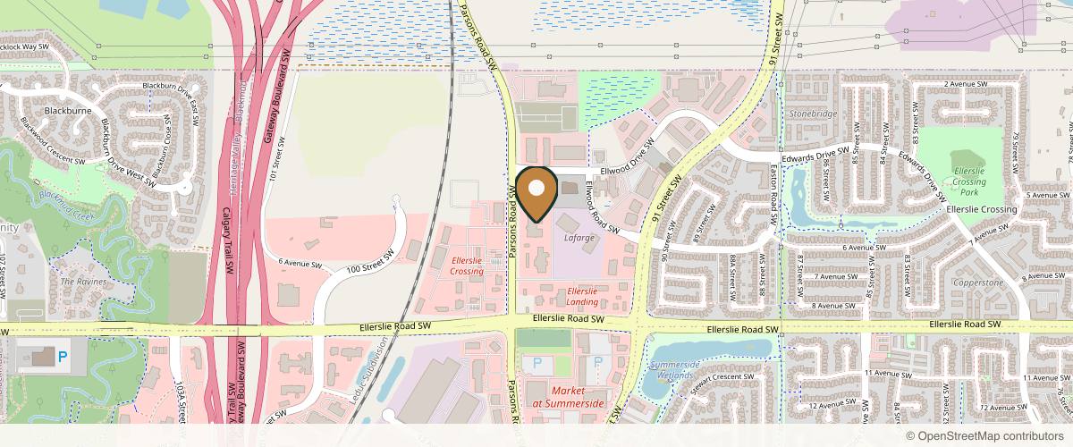 Map showing the exact location of Lucere Dermatology & Laser Clinic at 625 Parsons Rd SW #113, Edmonton, AB T6X 0N9, Canada