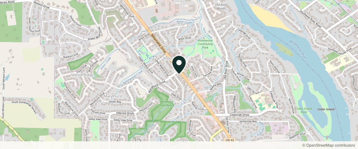 Map showing the exact location of Lumé Med Spa at 18605 Willamette Dr, West Linn, OR 97068, USA