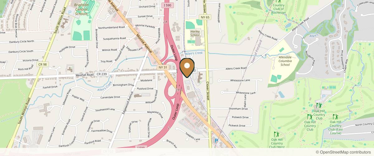 Map showing the exact location of LUMAesthetics at 95 Allens Creek Rd Ste 110 Bldg 1, Rochester, NY 14618, USA