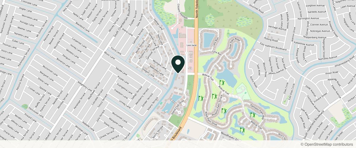 Map showing the exact location of Luminary Dermatology at 3105 Bobcat Village Center Rd, North Port, FL 34288
