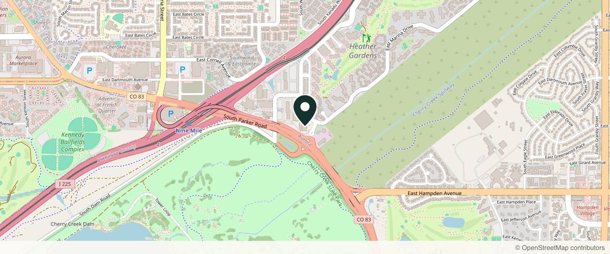 Map showing the exact location of Luminous Medical Aesthetics at 3300 S Parker Rd Ste 502 k, Aurora, CO 80014, USA
