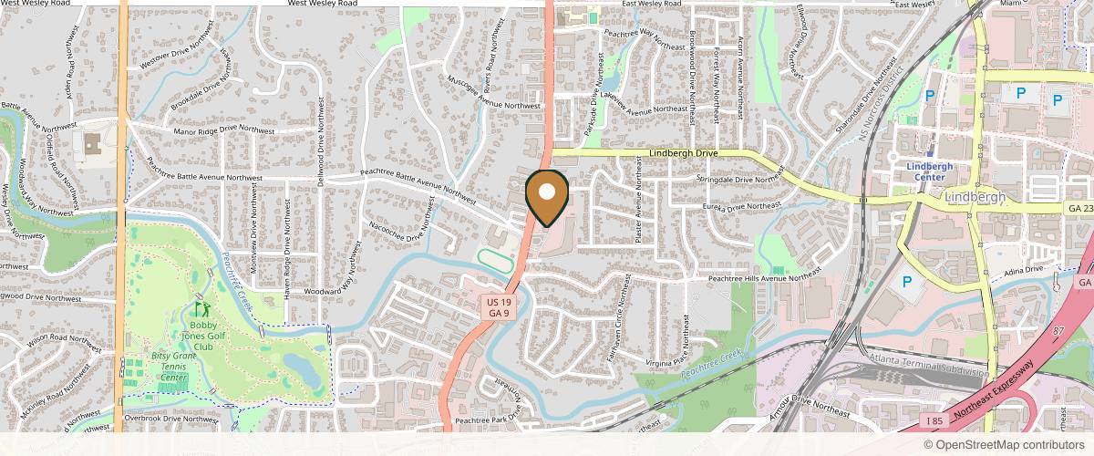 Map showing the exact location of LumiVita Buckhead at 2385 Peachtree Rd A3A, Atlanta, GA 30305, USA