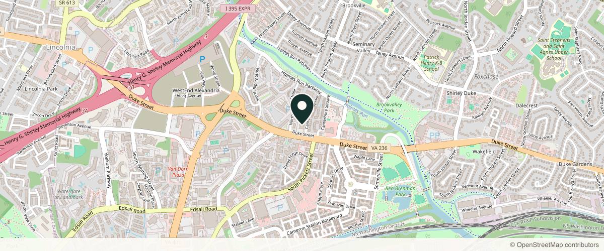 Map showing the exact location of Luna Aesthetics MedSpa at 5249 Duke St Unit 400, Alexandria, VA 22304, USA