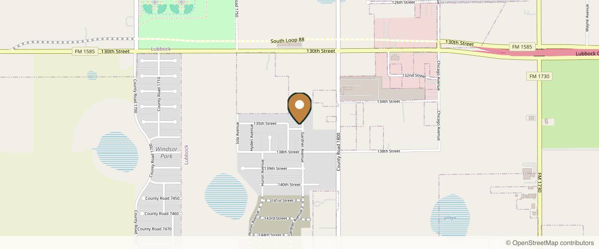Map showing the exact location of Lush Aesthetics at 5902 136th St, Lubbock, TX 79424, USA