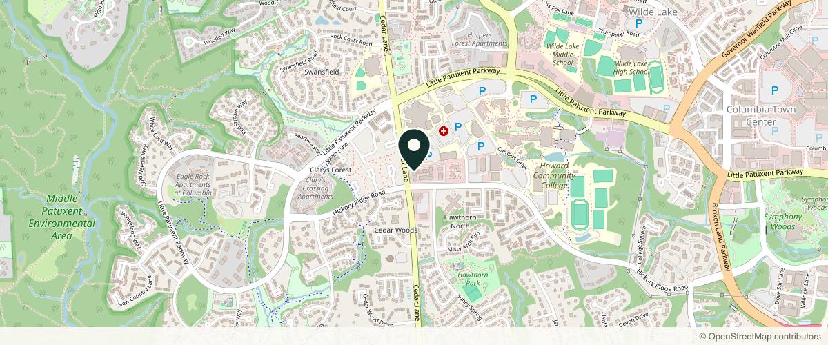Map showing the exact location of Lush and Wellness Aesthetics at 10798 Hickory Ridge Rd, Columbia, MD 21044, USA
