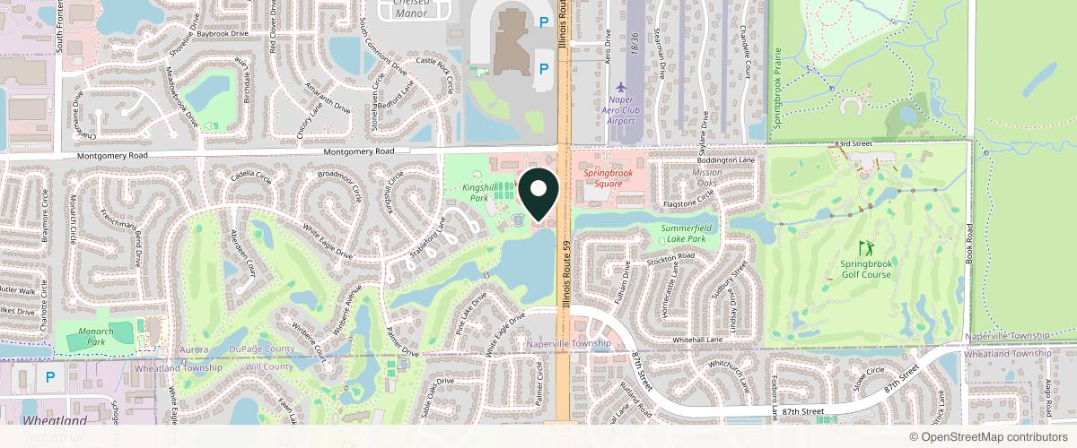 Map showing the exact location of Lush Laser & Aesthetics Microneedling Laser Hair Removal at 1315 Macom Dr #205, Naperville, IL 60564, USA